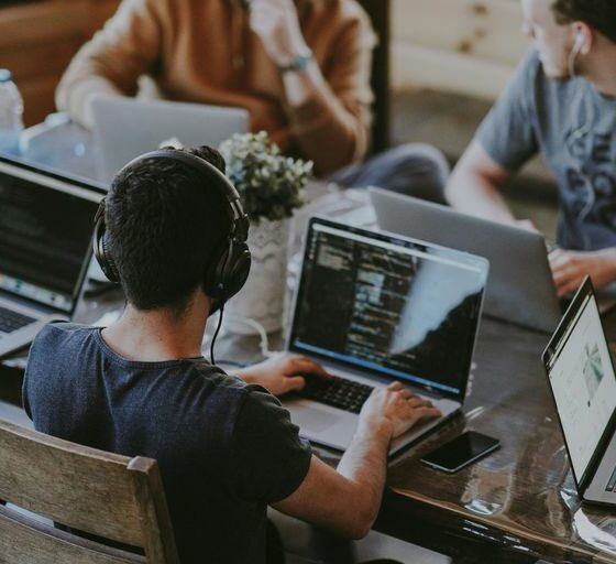 group of people using laptop computer